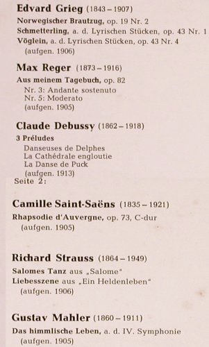V.A.Berühmte Komponisten Spielen: Mahler, Strauss, Reger, Debussy.., Telefunken (HT 18), D,dirty/m- Typ: LP Best.-Nr.: K1240 Preis: 5,00 Euro