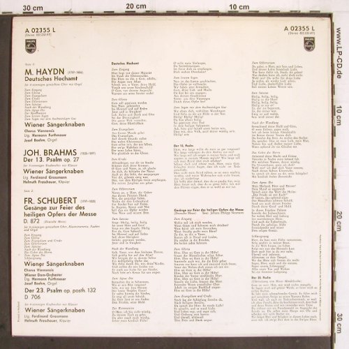 Wiener Sängerknaben: M.Haydn, Brahms, Schubert, Philips(A 02355 L), NL, Mono,  - LP - K1245 - 6,00 Euro