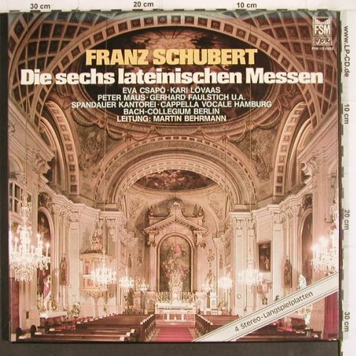 Schubert,Franz: Die sechs lateinischen Messen, Box, FSM / VOX (FSM 113 VXDS), D Typ: 4LP Best.-Nr.: K1254 Preis: 12,50 Euro