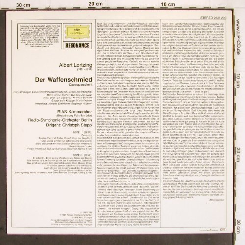 Lortzing,Albert: Der Waffenschmied-Querschnitt(1964), D.Gr. Resonance(2535 299), D, Ri, 1978 - LP - K1256 - 5,00 Euro