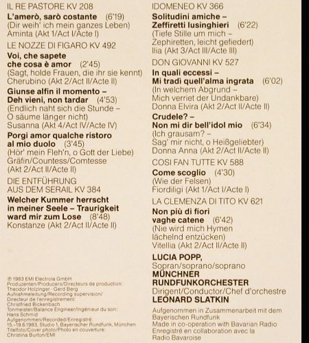 Popp,Lucia: Opernarien von W.A.Mozart, Foc, EMI (1467871), D, 1983 Typ: LP Best.-Nr.: K1257 Preis: 6,00 Euro