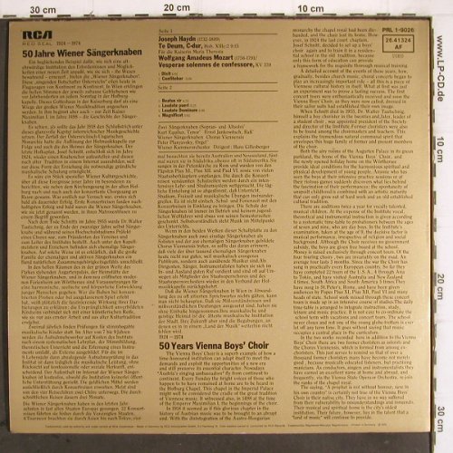 Wiener Sängerknaben: 50 Jahre 1924-1974, Haydn / Mozart, RCA Red Seal(26.41324 AF), D, 1975 - LP - K1261 - 5,00 Euro