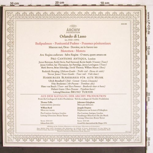 Di Lasso,Orlando: Bußpsalmen, Foc, Archiv (2533 290), D, 1975 Typ: LP Best.-Nr.: K1263 Preis: 5,00 Euro