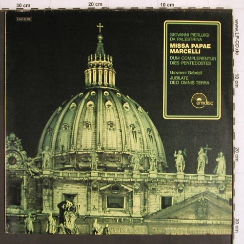 Palestrina,Giovani Pierluigi da: Missa Papae Marcelli, Emidisc (C 047-50 516), D Typ: LP Best.-Nr.: K1268 Preis: 6,00 Euro