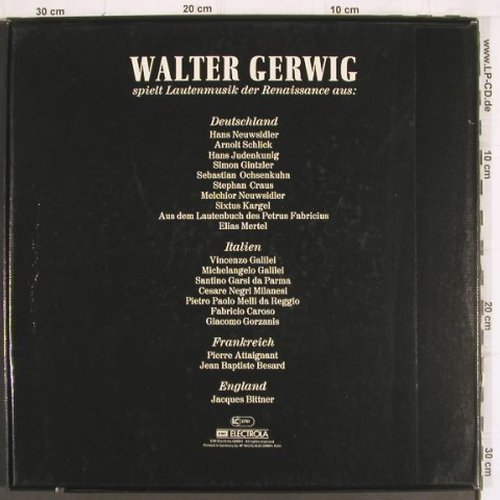 Gerwig, Walter - Laute: Lautenmusik der Renaissance, Box, Harmonia Mundi (149-99 605/7), D,co,Ri Typ: 3LP Best.-Nr.: K1273 Preis: 14,00 Euro