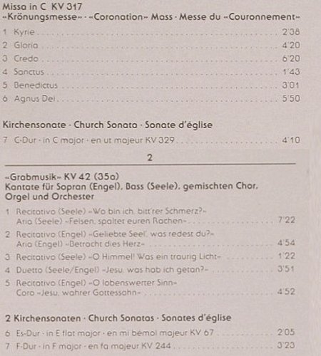 Mozart,Wolfgang Amadeus: Krönungsmesse KV 317, KV42, Novalis (150 068-1), CH, 1990 Typ: LP Best.-Nr.: K1274 Preis: 7,50 Euro