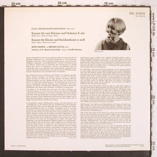 Mendelssohn Bartholdy,Felix: Konzert für zwei Klaviere & Orch., Decca (SXL 21 201-B), D, m /vg+, 1970 Typ: LP Best.-Nr.: K1283 Preis: 7,50 Euro