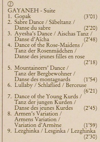 Khatchaturian,Aram: Spartacus / Gayaneh, suites from, EMI (27 0109 1), D, 1986 Typ: LP Best.-Nr.: K1284 Preis: 7,50 Euro