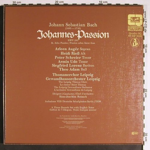 Bach,Johann Sebastian: Johannes-Passion,BWV 245,  Box, Eurodisc(SQ 88 307 XGK), D, 1976 - 3LPQ - K1285 - 17,50 Euro