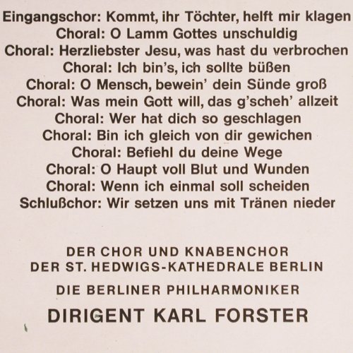 Bach,Johann Sebastian: Matthäus-Passion,Chöre u.Choräle, Volksplatte(SMVP 8031), D,  - LP - K1287 - 6,00 Euro