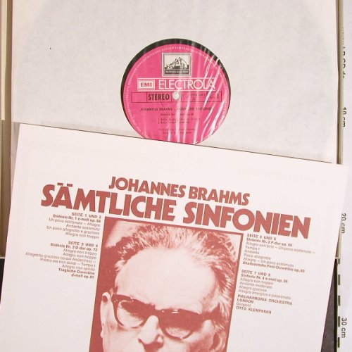 Brahms,Johannes: Sämtliche Sinfonien, Box, EMI Electrola, D Typ: 4LP Best.-Nr.: K1296 Preis: 17,50 Euro
