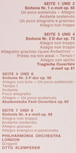 Brahms,Johannes: Sämtliche Sinfonien, Box, EMI Electrola, D Typ: 4LP Best.-Nr.: K1296 Preis: 17,50 Euro