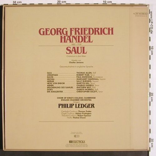 Händel,Georg Friedrich: Saul, Box, EMI (157-43 036/38), D, 1981 Typ: 3LP Best.-Nr.: K1297 Preis: 15,00 Euro