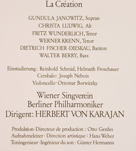 Haydn,Joseph: Die Schöpfung, Box, Club SonderAufl, D.Gr. (172 764/65), D Typ: 2LP Best.-Nr.: K1298 Preis: 12,50 Euro