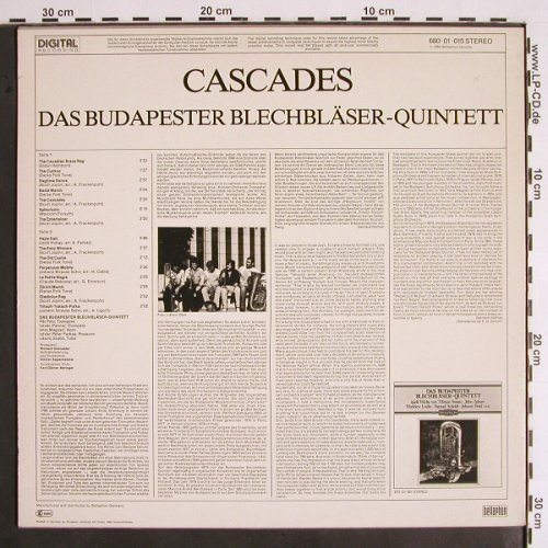 Budapester Blechbläser-Quintett: Cascades, Bellaphon (680 01 015), D, 1982 Typ: LP Best.-Nr.: K1305 Preis: 7,50 Euro
