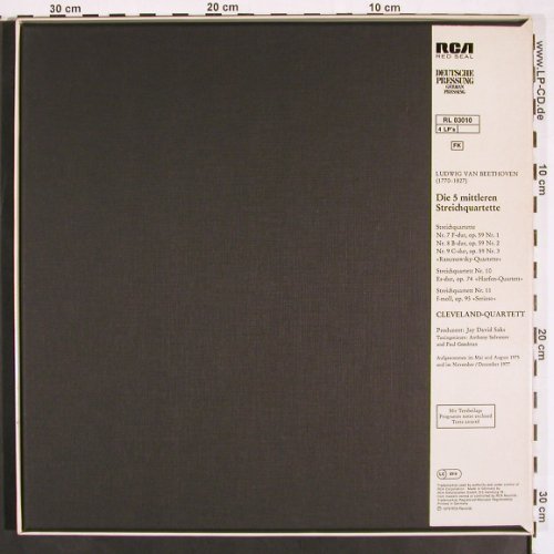Beethoven,Ludwig van: Die fünf Mittleren Streichquartette, RCA Red Seal(RL 03010), D, Box, 1979 - 4LP - K1309 - 14,00 Euro