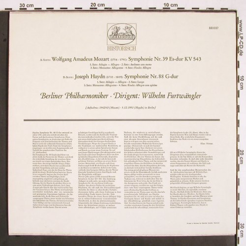 Furtwängler,Wilhelm: Mozart:Symph.Nr.39/Haydn:Symph.88, Heliodor(88 007), D, 1961 - LP - K1318 - 6,00 Euro