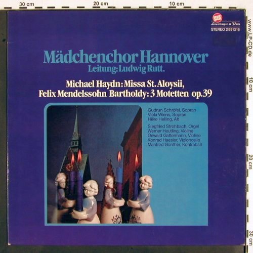 Mädchenchor Hannover: Michael Haydn: Missa St.Aloysii, Lauenhagen & Paris (2891 216), D Typ: LP Best.-Nr.: K1321 Preis: 7,50 Euro
