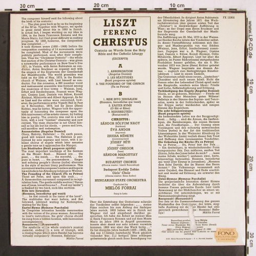 Liszt,Franz: Christus, Oratorio Excerpts (latin), Budapest (FX 12302), H, 1980 Typ: LP Best.-Nr.: K1354 Preis: 6,00 Euro