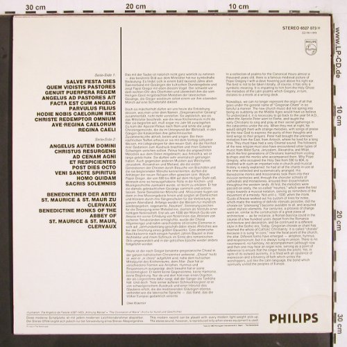 Gregorianische Gesänge: Regina Caeli (rec.1960/61), Philips (6527 073), NL, 1980 Typ: LP Best.-Nr.: K1366 Preis: 4,00 Euro