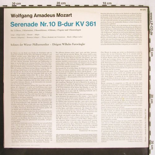Mozart,Wolfgang Amadeus: Serenade für 13 Bläser KV 361, Electrola (E 91 175), D Typ: LP Best.-Nr.: K1369 Preis: 12,50 Euro