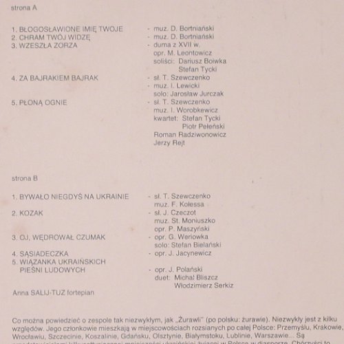Ukrainski Chor Meski: Zurawli - Roman Rewakowicz, Pronit (PLP 0085), , 1988 Typ: LP Best.-Nr.: K139 Preis: 7,50 Euro