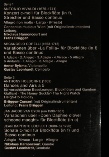 Brüggen,Frans: Blockflötenwerke des Barock, Foc, Telefunken(SAW 9560-M), D,whMuster,  - LP - K13 - 7,50 Euro
