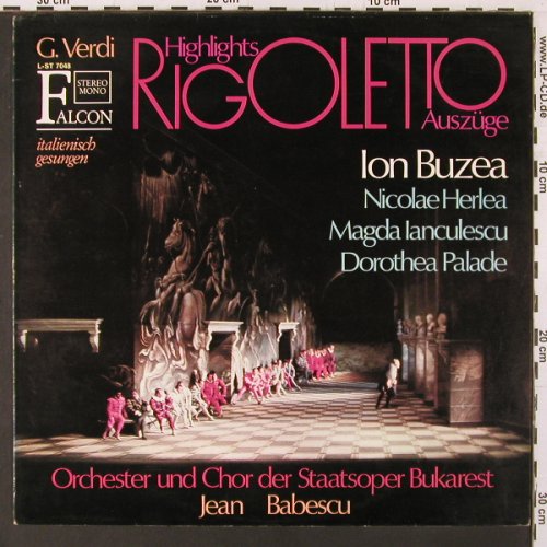 Verdi,Giuseppe: Rigoletto - Auszüge, Falcon (L-ST 7048), D Typ: LP Best.-Nr.: K141 Preis: 6,00 Euro