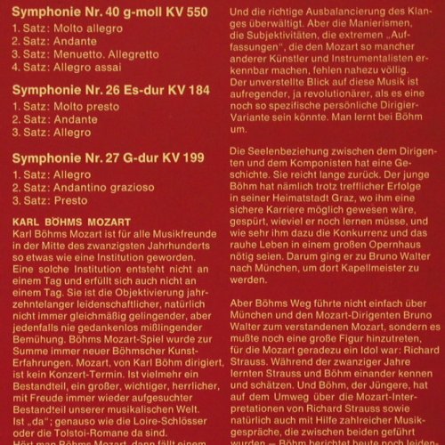 Mozart,Wolfgang Amadeus: Symphonien Nr.40, 26,27, D.Gr. DSC-Ed (29 878-6), D, Ri, 1969 Typ: LP Best.-Nr.: K145 Preis: 6,00 Euro
