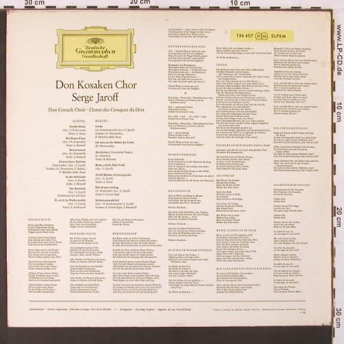 Don Kosaken Chor Serge Jaroff: Same, Deutsche Gramophon (SLPEM 136 457), D, 1964 Typ: LP Best.-Nr.: K146 Preis: 9,00 Euro