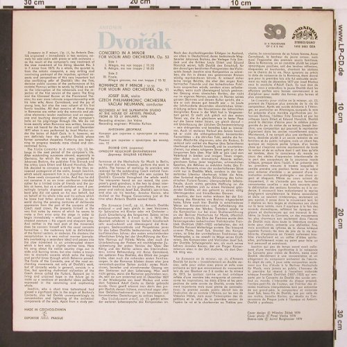Dvorak,Antonin: Violinkonzert A-moll / Romance, Supraphon (1410 2423 QZA), CSSR, 1979 Typ: LPQ Best.-Nr.: K149 Preis: 7,50 Euro