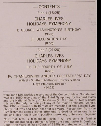 Ives,Charles: Holidays Symphony, Turnabout(TV 34146S), US, 1967 - LP - K163 - 7,50 Euro