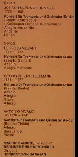 Karajan,Herbert von & Maurice Andre: 4 Trompetenkonzerte, Foc, Club Ed., EMI (66594 3), D, 1974 Typ: LP Best.-Nr.: K165 Preis: 7,50 Euro