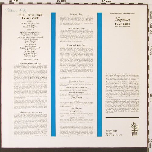 Franck,Cesar: Präludium,Choral u.Fuge / Präludium, Impression (64 726), D, woc Typ: LP Best.-Nr.: K166 Preis: 9,00 Euro