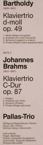 Brahms,Johannes / Mendelssohn: Klaviertrios C-Dur / d-moll, WK-Schallplatten(WK 30.075), D, 1980 - LP - K172 - 7,50 Euro