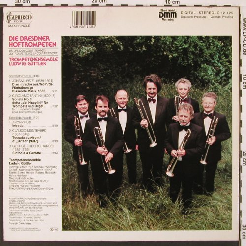 Güttler Trompetenensemble,Ludwig: Die Dresdner Hoftrompeten, Foc, Capriccio (C 12 425), D, 1985 Typ: 12" Best.-Nr.: K175 Preis: 7,50 Euro