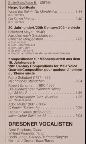Dresdner Vocalisten: Portrait, Foc, Capriccio (C 27 092), D, 1986 Typ: LP Best.-Nr.: K179 Preis: 7,50 Euro