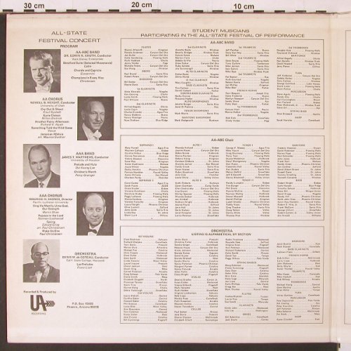 V.A.1972 Arizona All-State Music: Festival 15 Tr., Foc, UA (AUS-771-57662), US, m-/vg+, 1972 Typ: 2LP Best.-Nr.: K181 Preis: 6,00 Euro