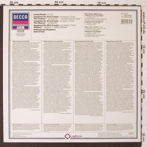 Haydn,Joseph: Sinfonien Nr.94, 96 & 100, Decca ADRM (6.43717 OG), D, Ri, 1987 Typ: LP Best.-Nr.: K187 Preis: 7,50 Euro