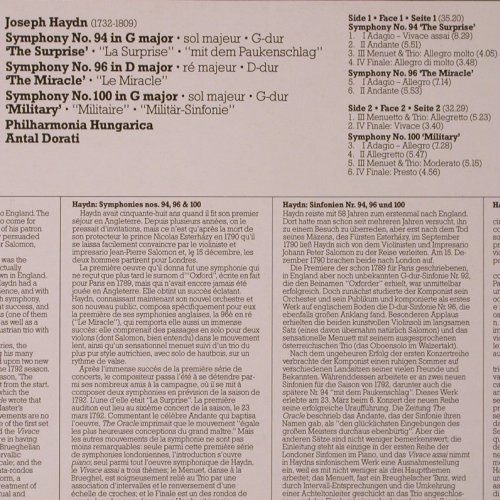 Haydn,Joseph: Sinfonien Nr.94, 96 & 100, Decca ADRM (6.43717 OG), D, Ri, 1987 Typ: LP Best.-Nr.: K187 Preis: 7,50 Euro