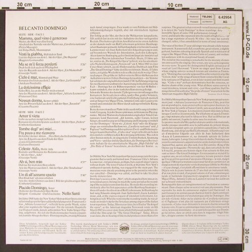 Domingo,Placido: Belcanto Domingo, Teldec (6.42954 AG), D, Ri, 1983 Typ: LP Best.-Nr.: K190 Preis: 7,50 Euro