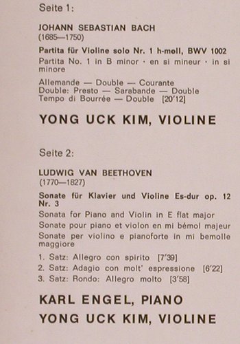 Bach,Johann Sebastian / Beethoven: Partita Violine Solo Nr.1/ Sonate f, D.Gr.(2555 002), D, 1971 - LP - K194 - 7,50 Euro