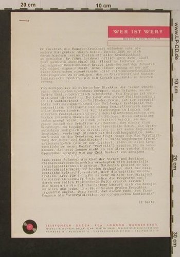 Karajan,Herbert von: Wer ist Wer ?, Teldec (61/5722), D Typ: Facts Best.-Nr.: K197 Preis: 20,00 Euro