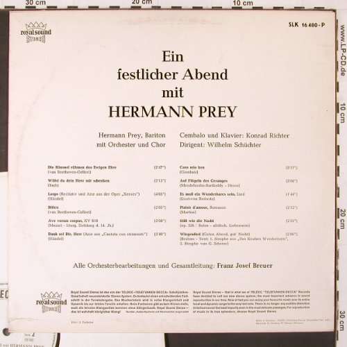 Prey,Hermann: Ein Festlicher Abend,  Muster/Promo, Decca(SLK 16 480-P), D, 1967 - LP - K19 - 7,50 Euro