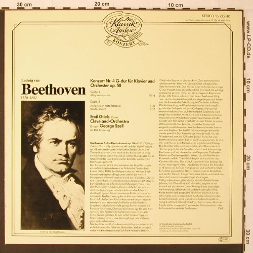 Beethoven,Ludwig van: Klavierkonzert Nr.4 G-dur,op.58, Eurodisc(25 935 HK), D,  - LP - K201 - 9,00 Euro