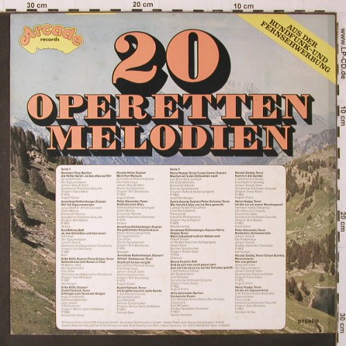 V.A.20 Operetten Melodien: Rothenberger, Hoppe, Prey..., Arcade (ADE G 15), D Typ: LP Best.-Nr.: K207 Preis: 5,00 Euro