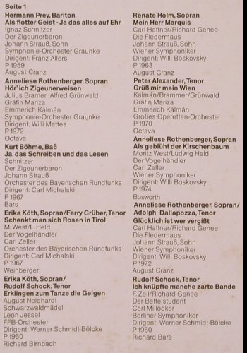 V.A.20 Operetten Melodien: Rothenberger, Hoppe, Prey..., Arcade (ADE G 15), D Typ: LP Best.-Nr.: K207 Preis: 5,00 Euro