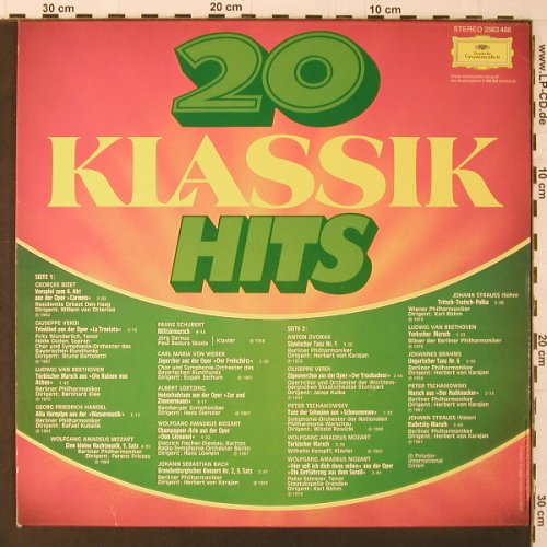 V.A.20 Klassik Hits: Bizet, Verdi, Beethoven.., Deutsche Grammophon (2563 486), D Typ: LP Best.-Nr.: K209 Preis: 5,00 Euro