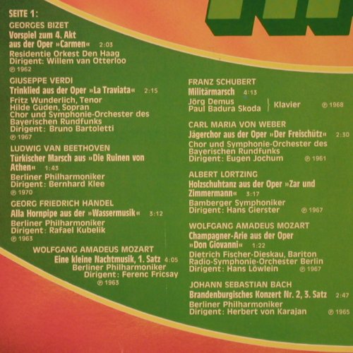 V.A.20 Klassik Hits: Bizet, Verdi, Beethoven.., Deutsche Grammophon (2563 486), D Typ: LP Best.-Nr.: K209 Preis: 5,00 Euro