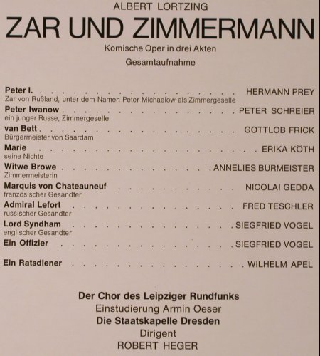 Lortzing,Albert: Zar und Zimmermann,Box, Booklet vg+, EMI(26 235-2), D, Ri, DSC,  - 3LP - K210 - 9,00 Euro